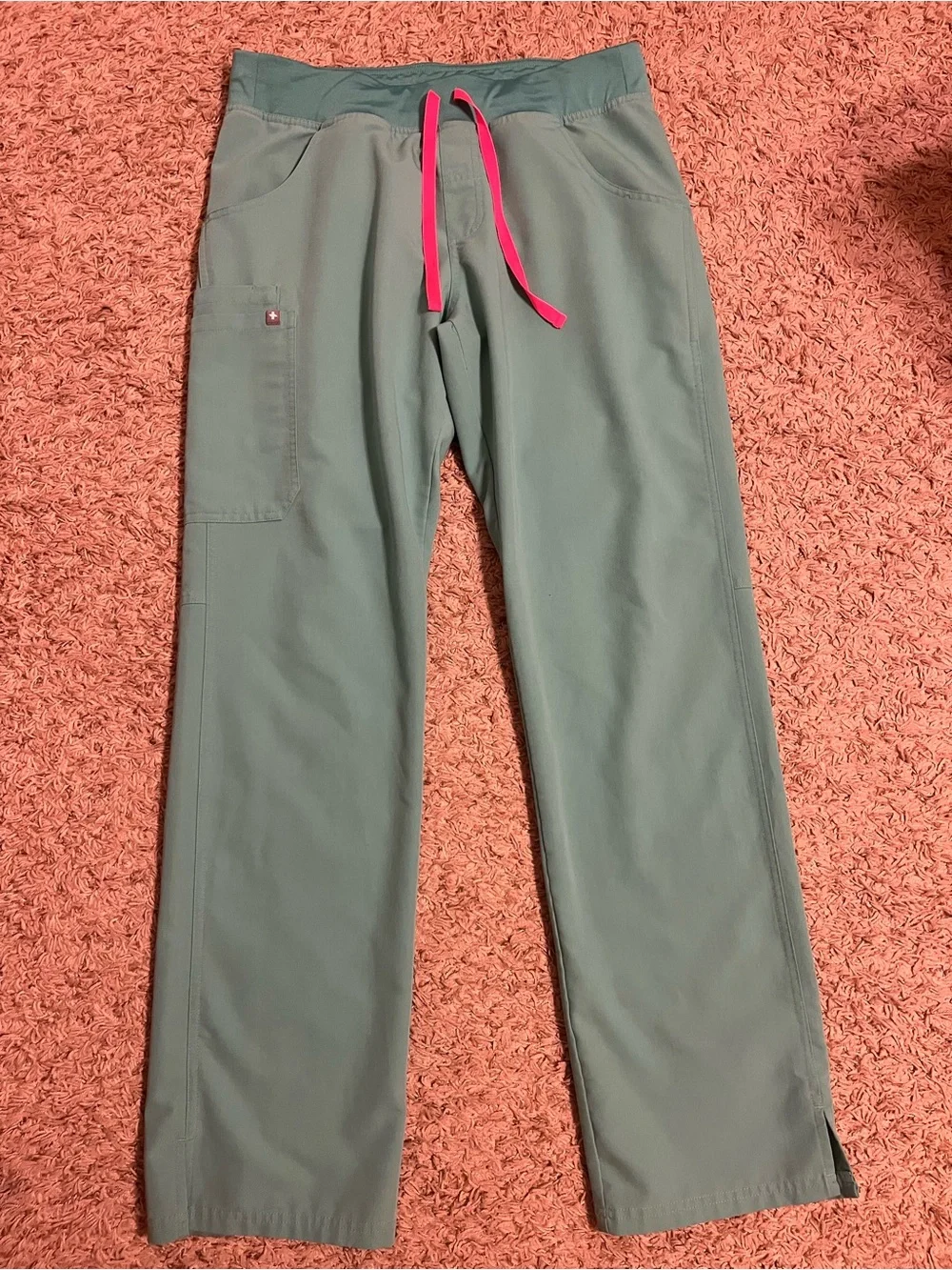 Women’s Figs Drawstring Utility Pants with Pink Accent